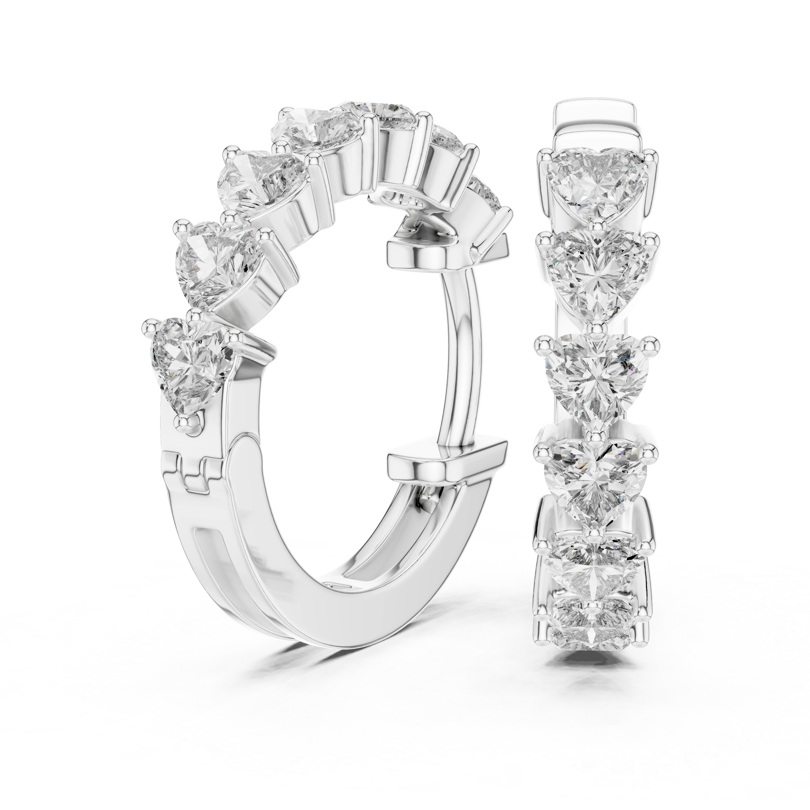 Gold 2Ct Stelle Lab Grown Diamond Heart Hoop Earrings