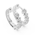 Gold 2Ct Stelle Lab Grown Diamond Heart Hoop Earrings