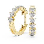 Gold 2Ct Stelle Lab Grown Diamond Heart Hoop Earrings