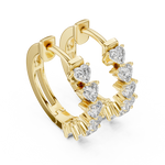 Gold 2Ct Stelle Lab Grown Diamond Heart Hoop Earrings