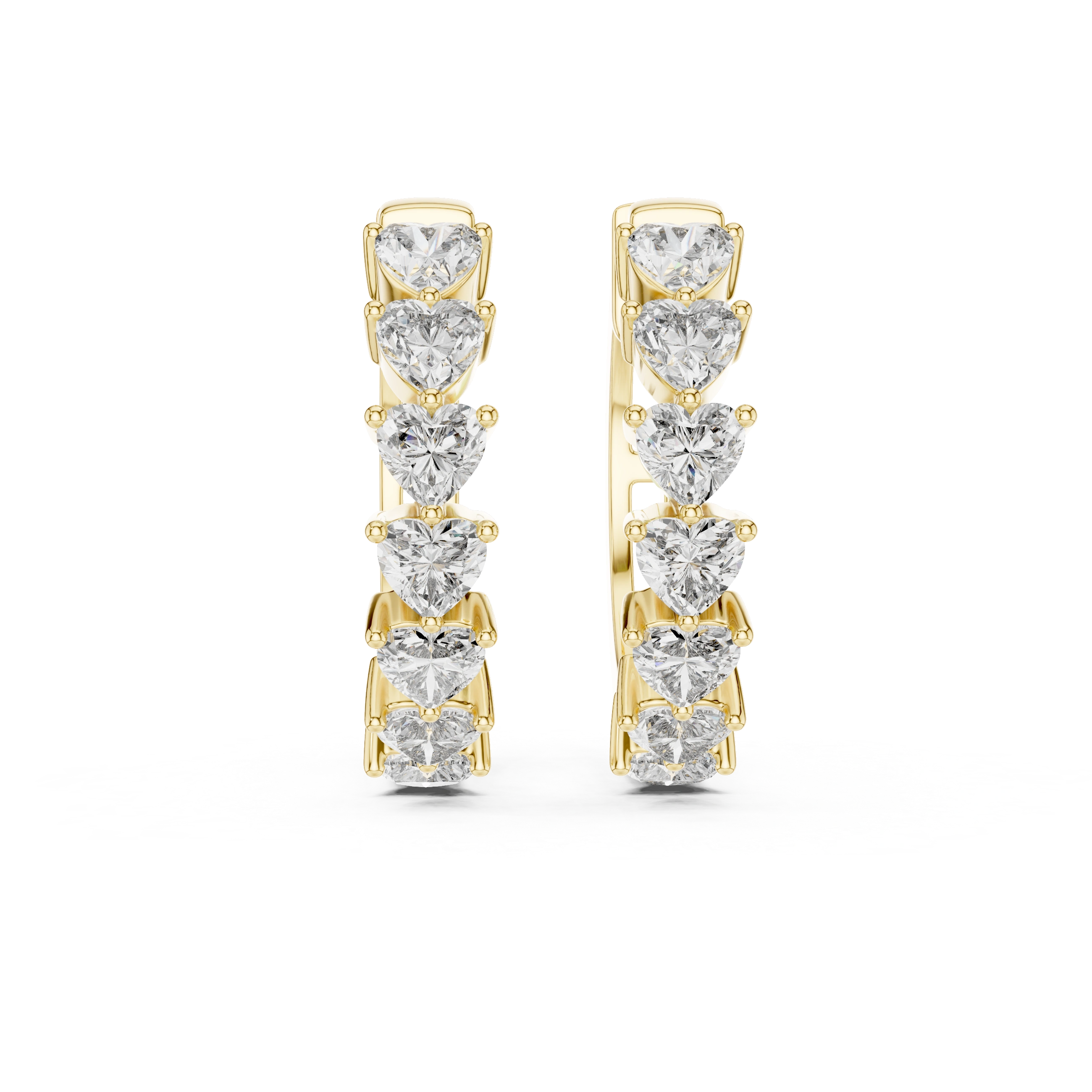 Gold 2Ct Stelle Lab Grown Diamond Heart Hoop Earrings