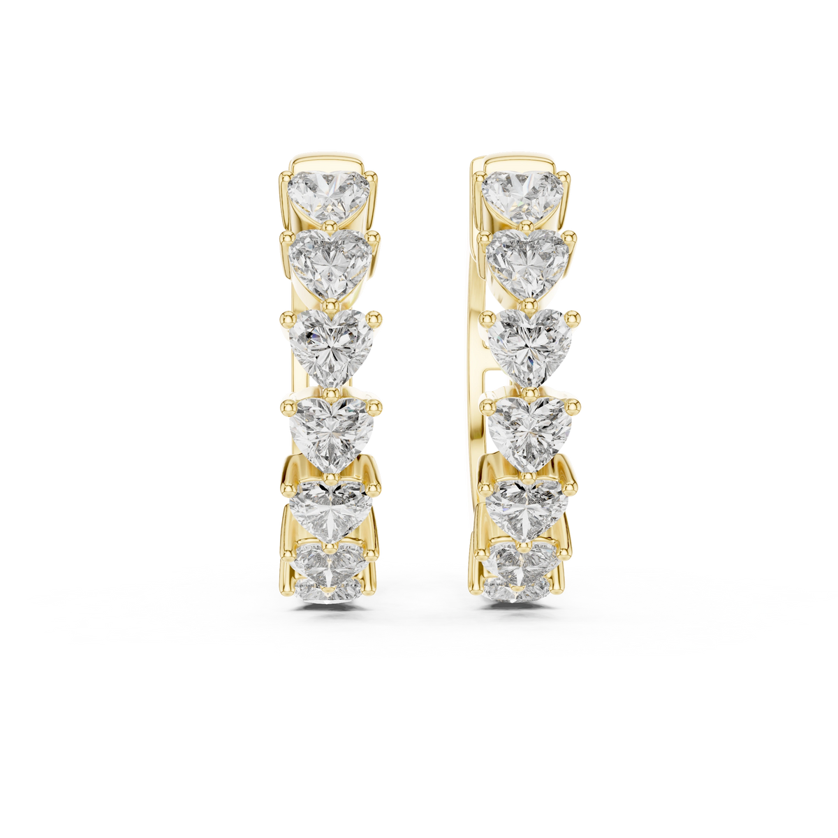 Gold 2Ct Stelle Lab Grown Diamond Heart Hoop Earrings