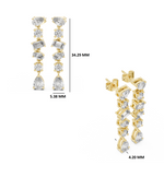 Gold 3Ct Mixed Shapes Stone Shapes Lab Grown Diamond Bella Earrings