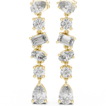 Gold 3Ct Mixed Shapes Stone Shapes Lab Grown Diamond Bella Earrings