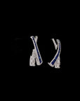 Blue & White 'X' Diamond Earring: Elegant Kiss