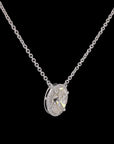 Oval Elegance: Diamond Pendant Necklace