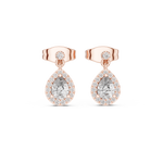 Gold Halo Pear Dangle Lab Grown Diamond Paisley Earring