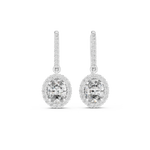 Gold 1Ct Halo Dangle Linnea Round Lab Grown Diamond Linnea Earring