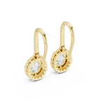 Gold 1Ct Halo Dangle Linnea Round Lab Grown Diamond Linnea Earring