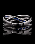 Sapphire Skies Radiance: Criss Cross Diamond Ring