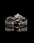 Princess Cut Majesty: Triple Band Solitaire Diamond Ring