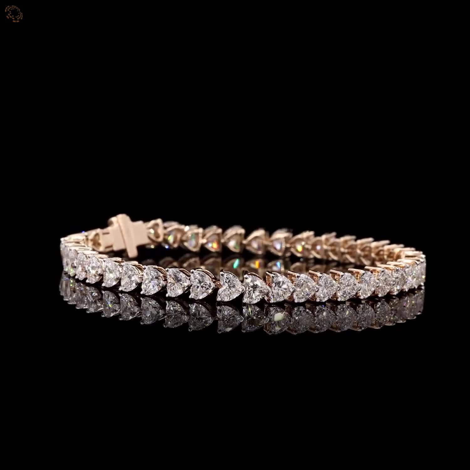 Awaken’s Heart-Shaped  Diamond Tennis Bracelet