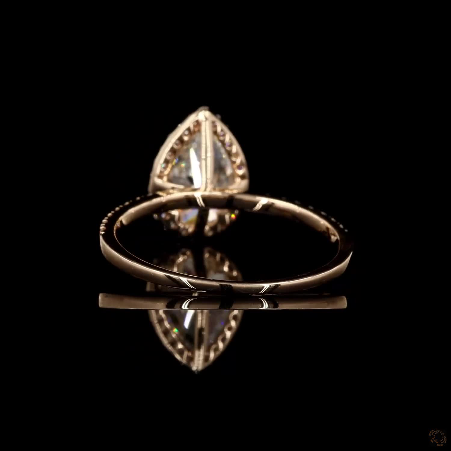 Pristine Pear Dreams: Diamond Adorned Ring