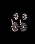 Harmony Blooms: Two-Tone Sunflower Diamond Earrings