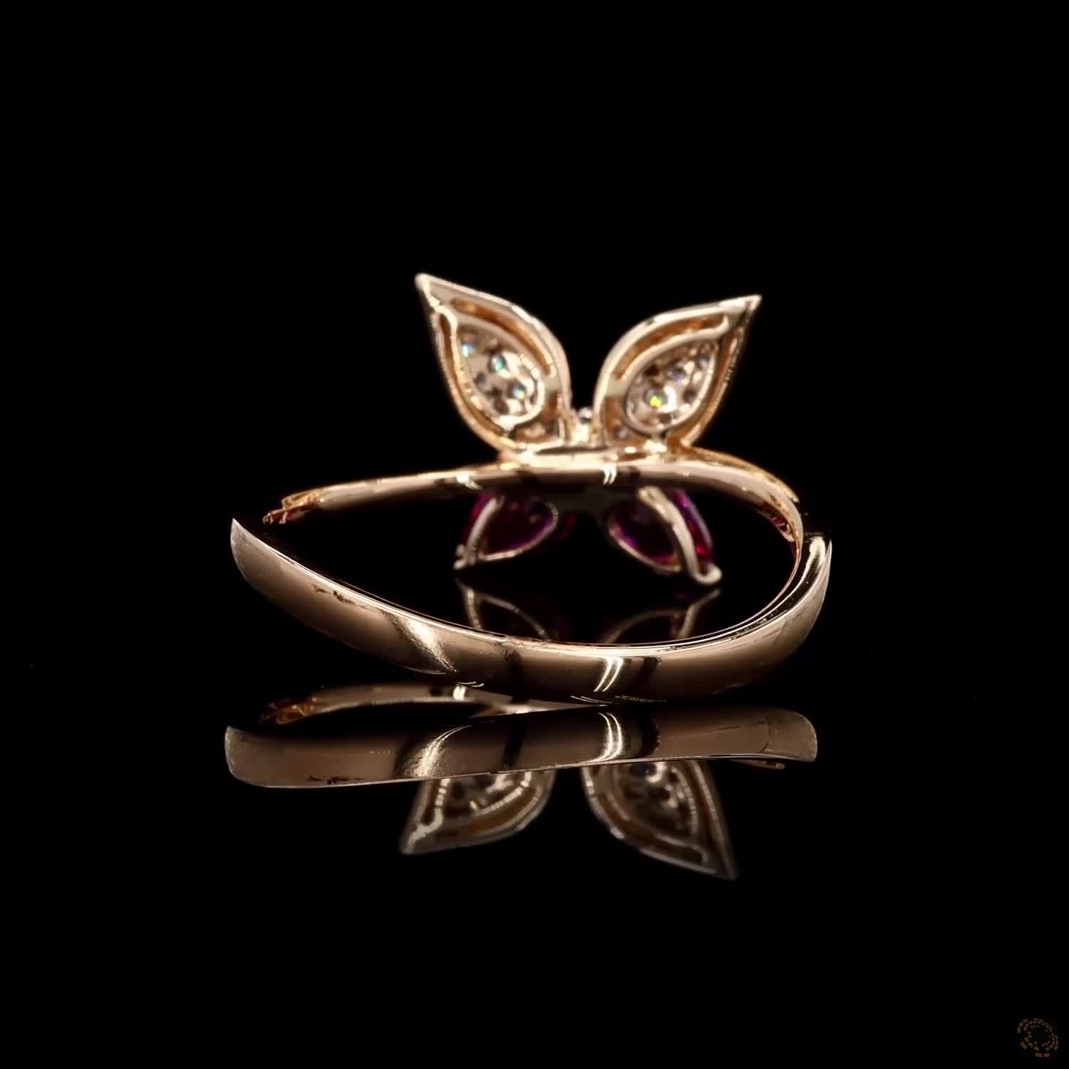 Dual Hue Flutter: Butterfly Diamond Ring