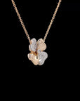 Awaken’s Bloom: Two-Toned Diamond Flower Necklace