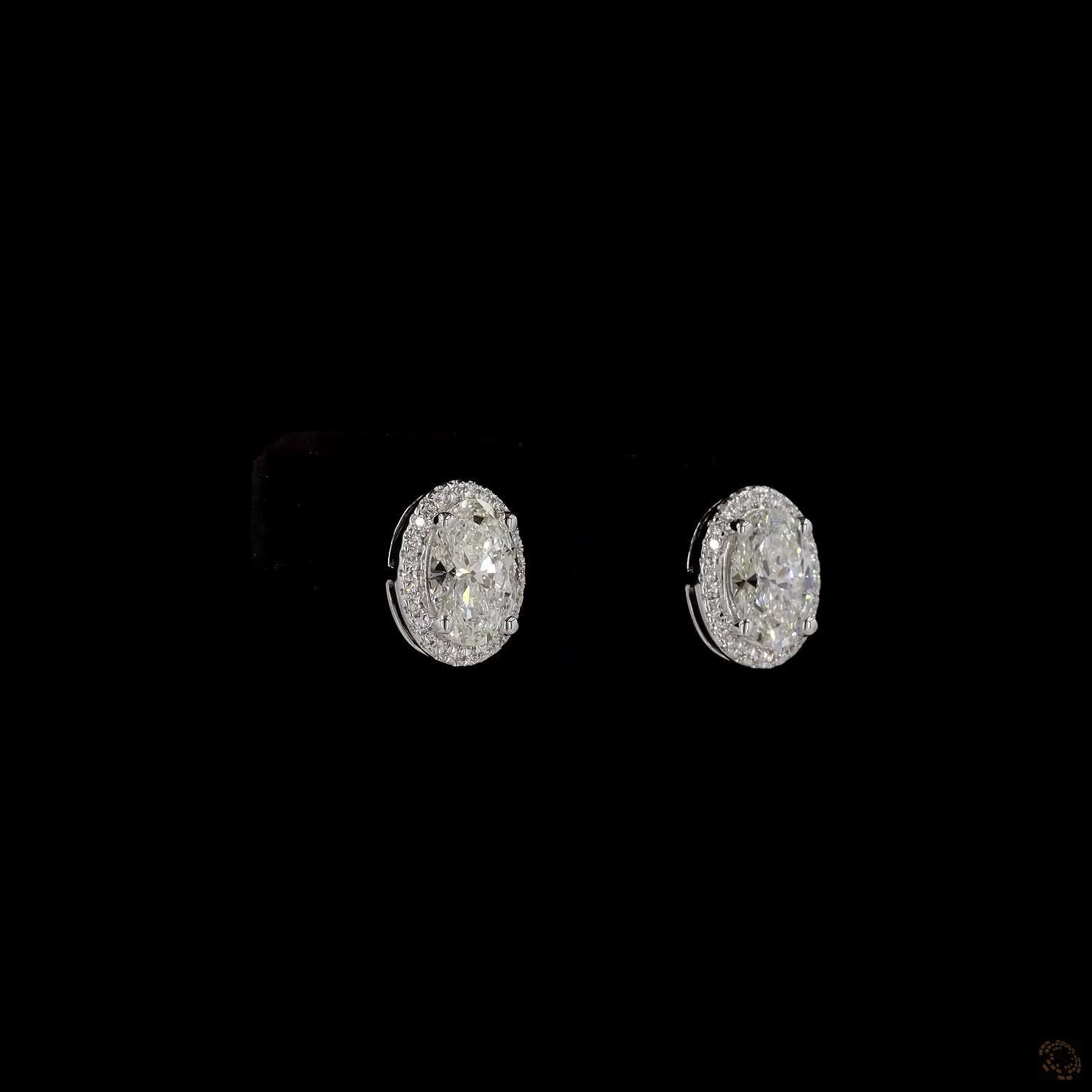 Celestial Ovals: Diamond Stud Earrings