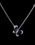 Sapphire Sky Flutter: Butterfly Diamond Necklace