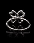 Heartfelt Luck: Two-Toned Four Leaf Clover Diamond Ring