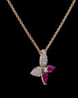 Awaken’s Dual Hue Flutter:  Butterfly Diamond Necklace