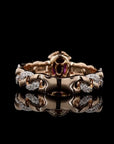 Wine Elegance: Ruby Bliss Diamond Link Ring