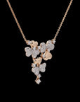 Enchanting Tri-Floral Elegance: Diamond Necklace