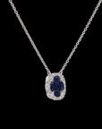 Awaken’s Sapphire Radiance:  Square Diamond Necklace