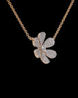 Awaken’s Floral Radiance: Diamond Petal Elegance Necklace