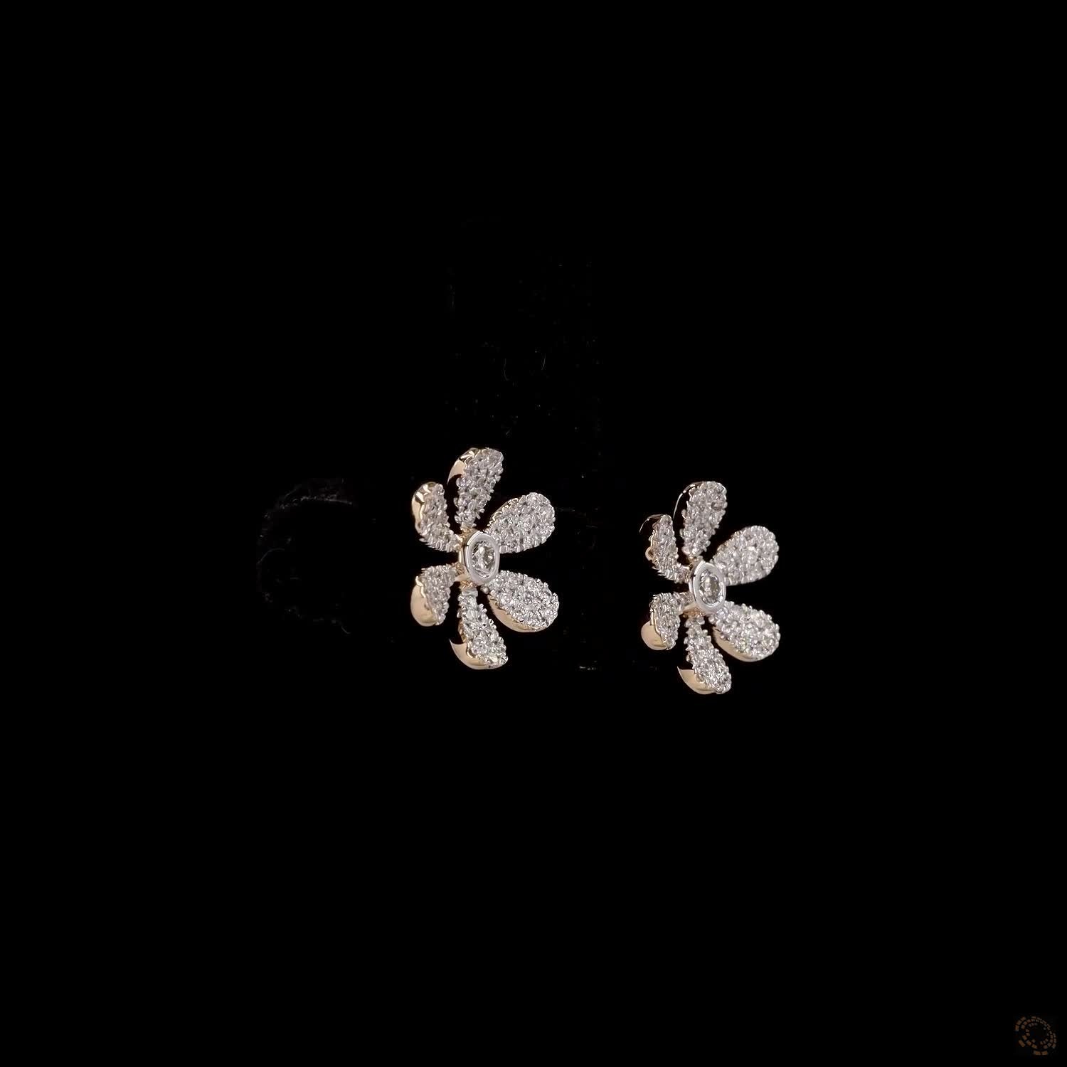 Floral Radiance: Diamond Petal Elegance Earrings