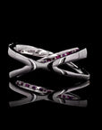 Ruby Red 'X' Diamond Ring: Elegant Kiss