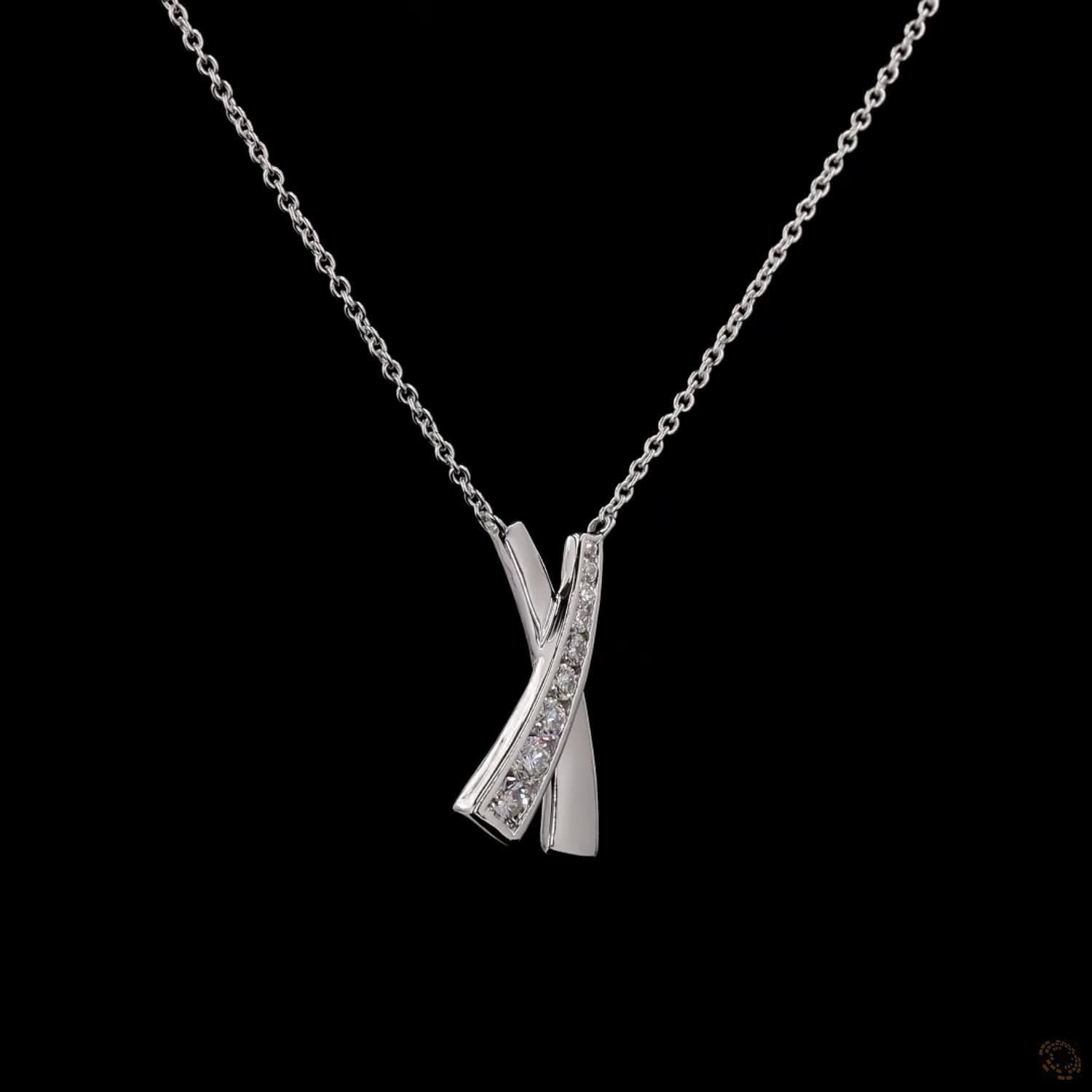 Kiss of Elegance: &#39;X&#39; Diamond Necklace