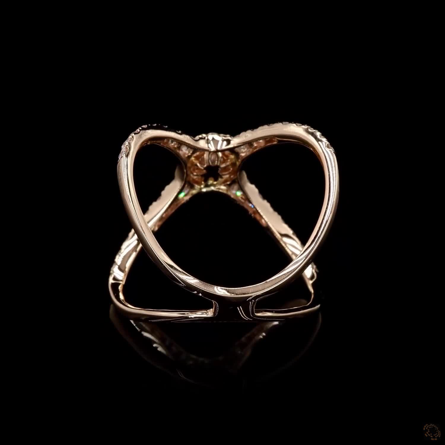 Radiant Embrace Criss Cross Diamond Ring