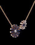 Awaken’s Harmony Blooms: Two-Tone Sunflower Diamond Necklace