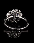 Sapphire Bloom: Marquise Diamond Flower Ring