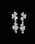 Dual Bloom Trinary Charm: Diamond Flower Earrings