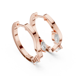 Gold 0 25Ct Lab Grown Diamond Marquise Wave Hoop Twila Earrings