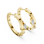 Gold 0 25Ct Lab Grown Diamond Marquise Wave Hoop Twila Earrings