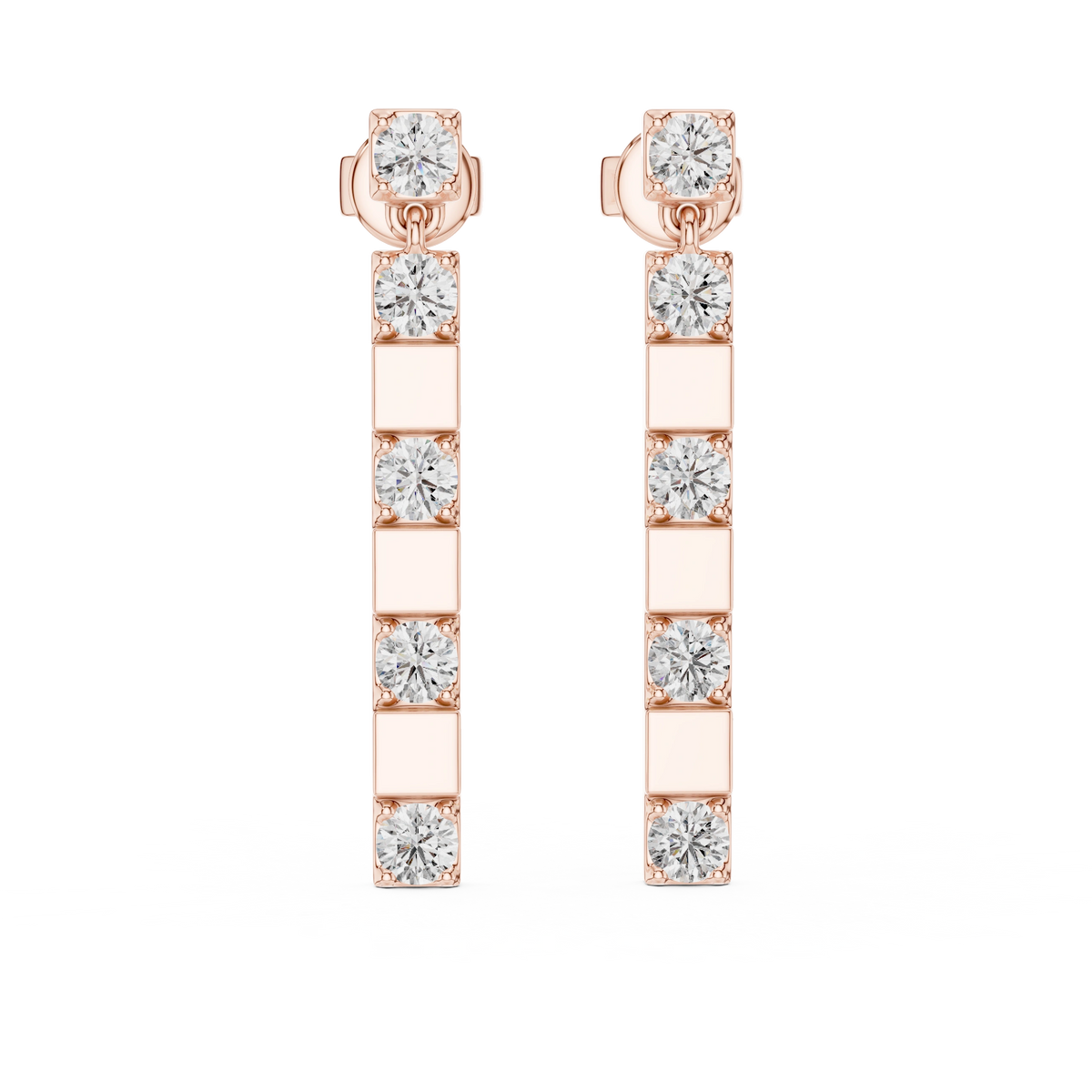 Gold 1Ct Carmona Lab Grown Diamond Linear Drop Earrings