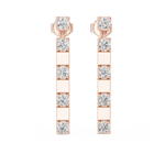 Gold 1Ct Carmona Lab Grown Diamond Linear Drop Earrings
