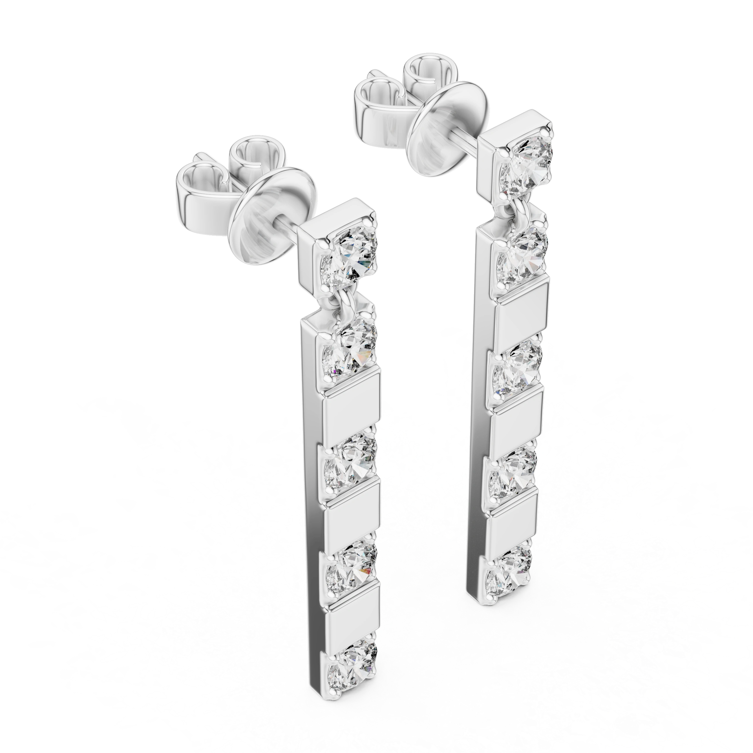 Gold 1Ct Carmona Lab Grown Diamond Linear Drop Earrings
