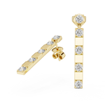 Gold 1Ct Carmona Lab Grown Diamond Linear Drop Earrings