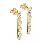 Gold 1Ct Carmona Lab Grown Diamond Linear Drop Earrings