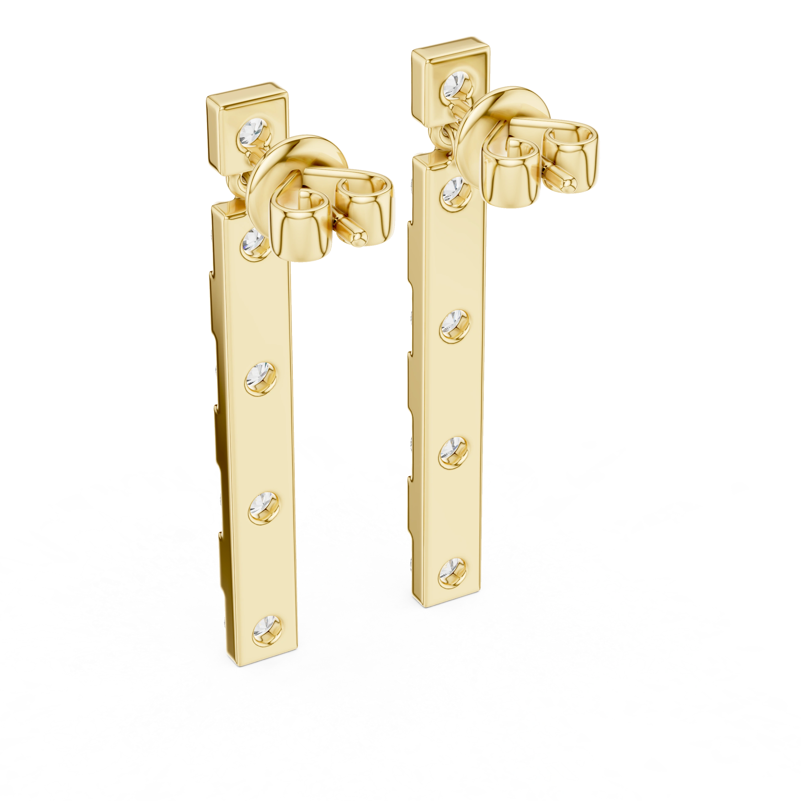 Gold 1Ct Carmona Lab Grown Diamond Linear Drop Earrings
