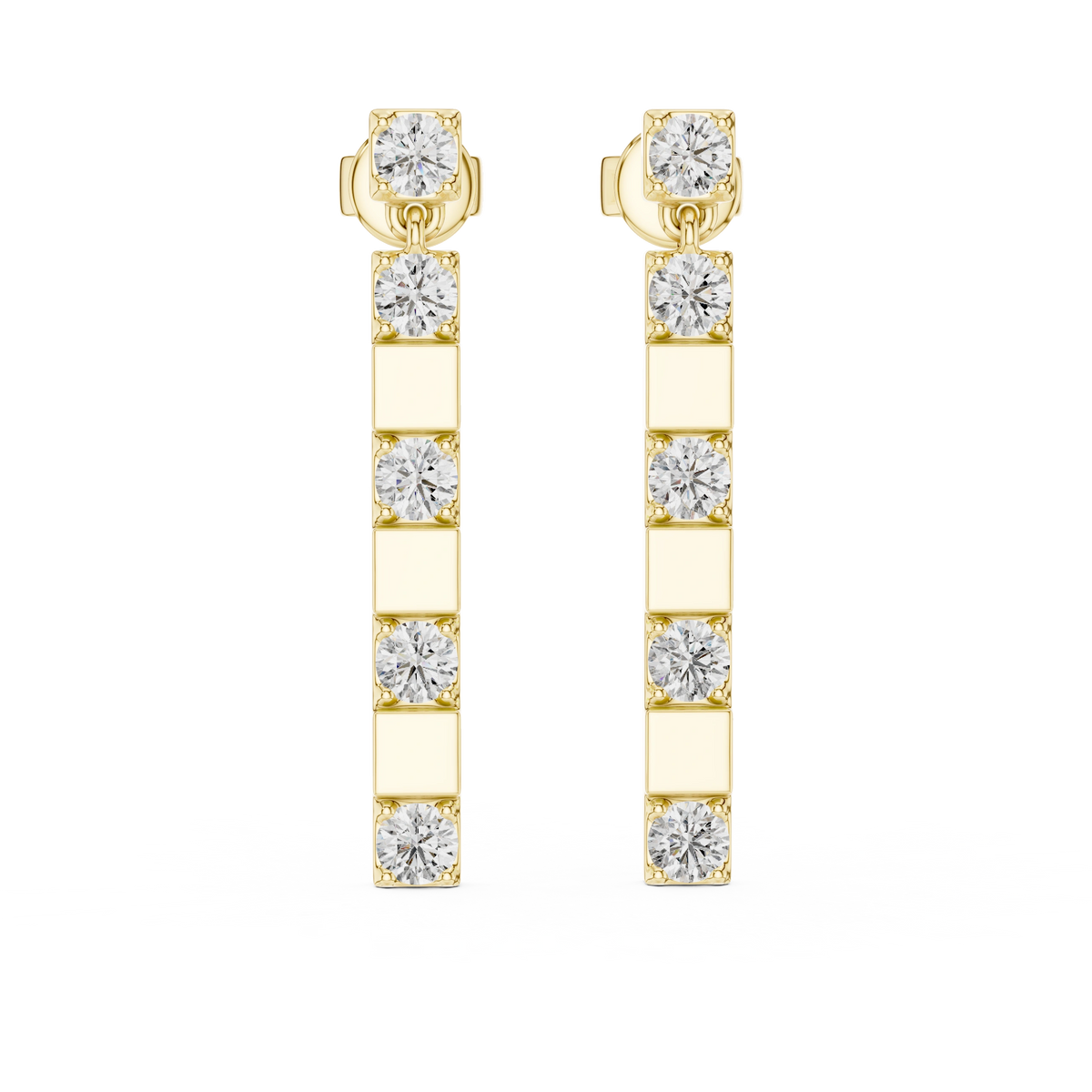 Gold 1Ct Carmona Lab Grown Diamond Linear Drop Earrings
