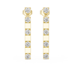 Gold 1Ct Carmona Lab Grown Diamond Linear Drop Earrings