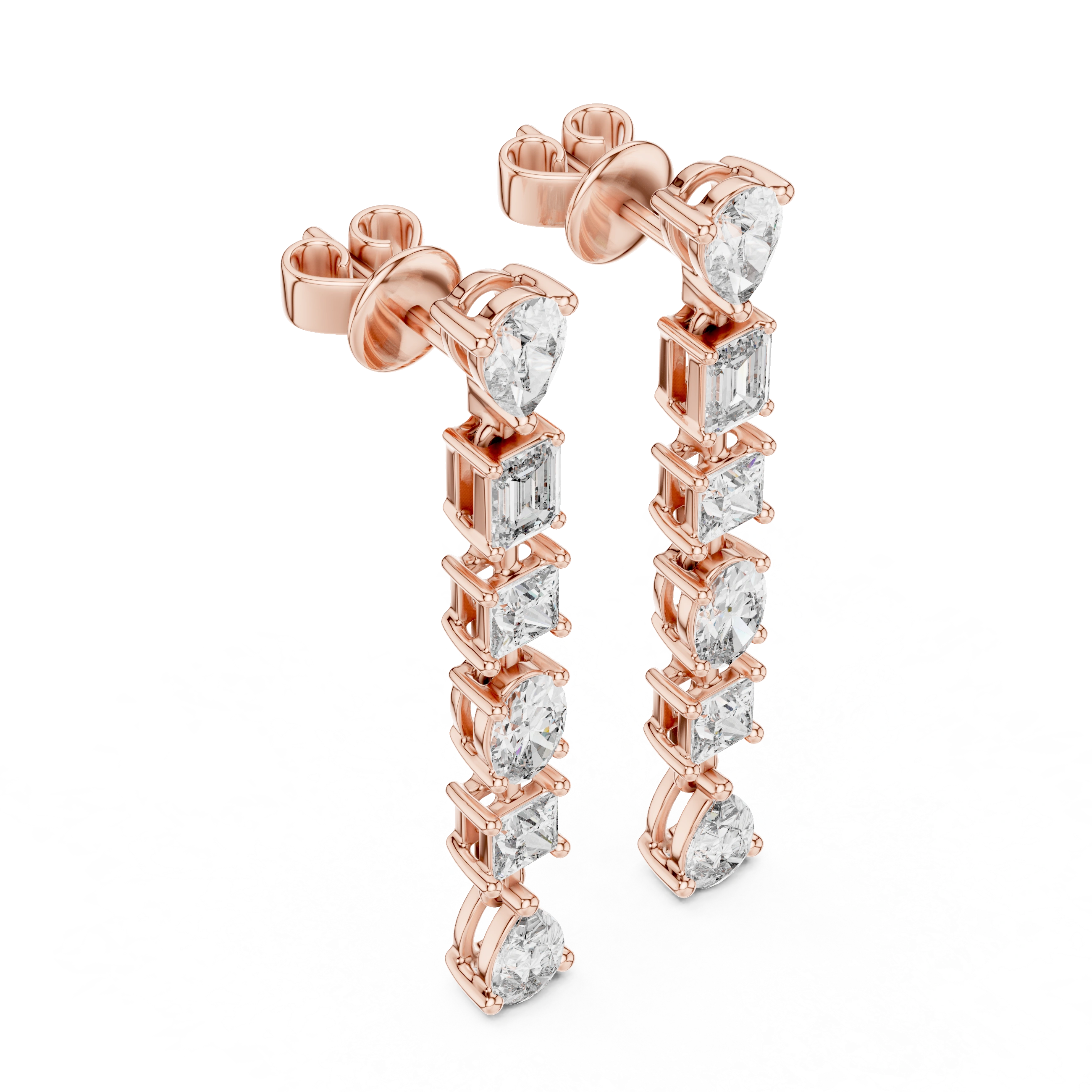 Gold 2 8Ct Tazeen Lab Grown Diamond Mixed Cut Drop Earrings