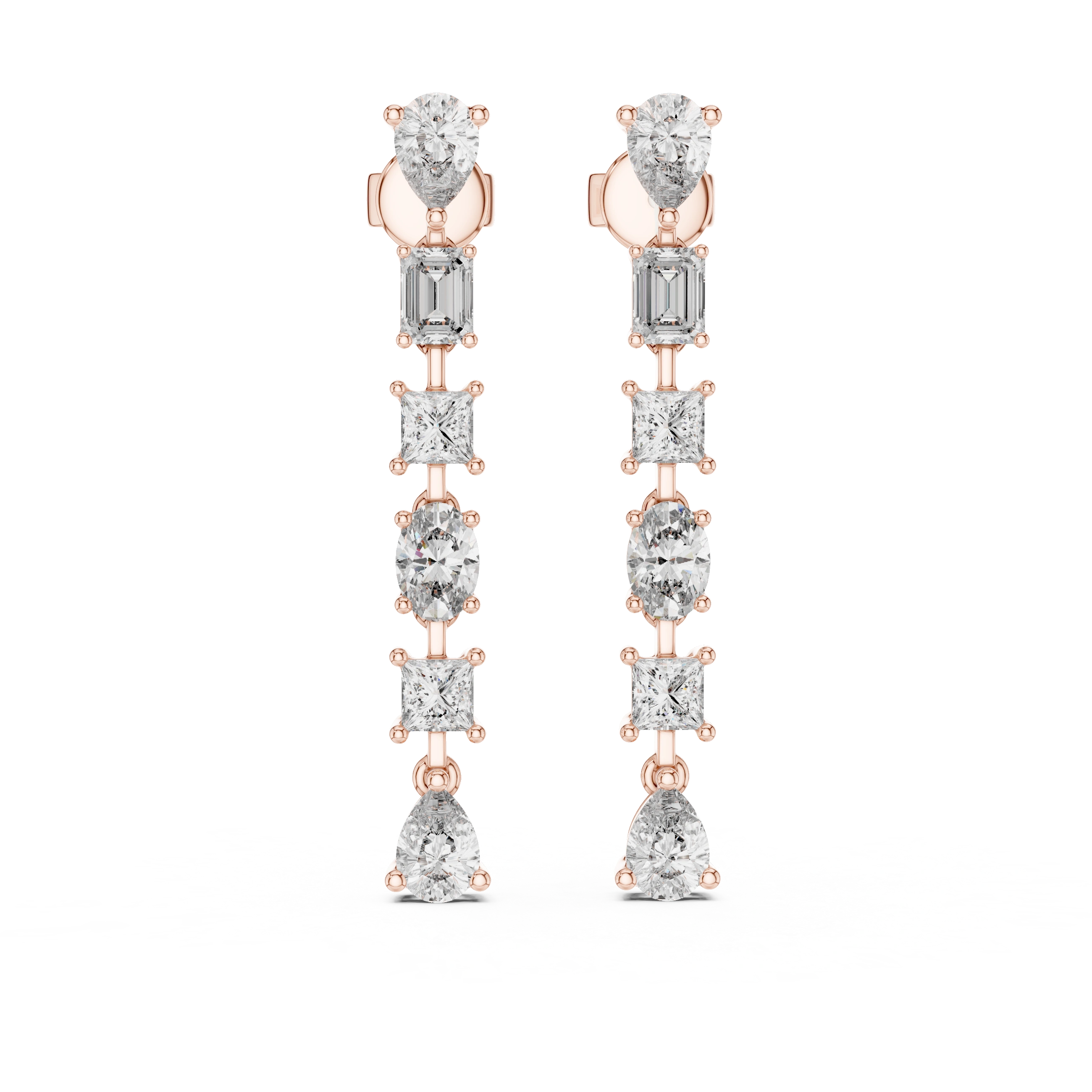 Gold 2 8Ct Tazeen Lab Grown Diamond Mixed Cut Drop Earrings