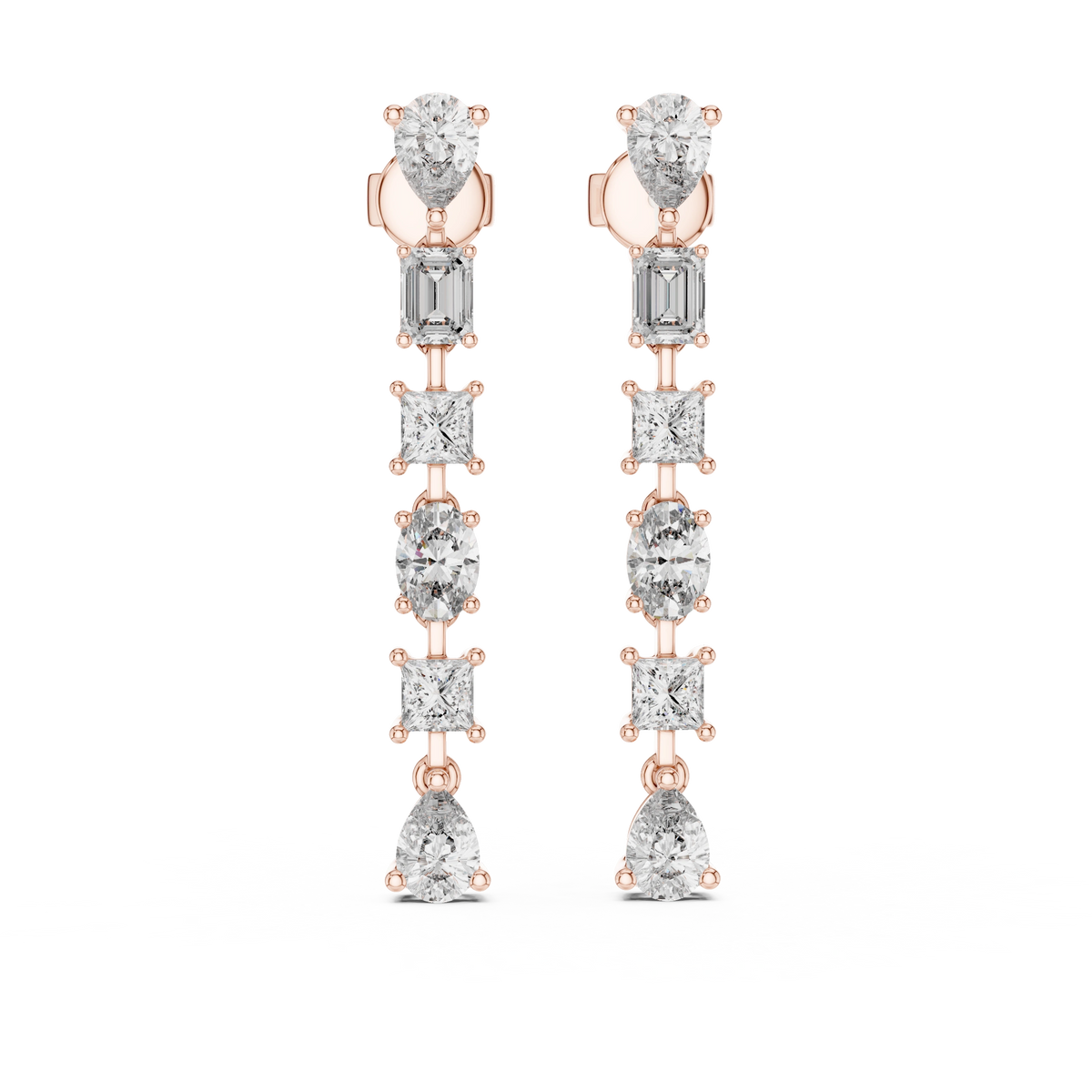 Gold 2 8Ct Tazeen Lab Grown Diamond Mixed Cut Drop Earrings