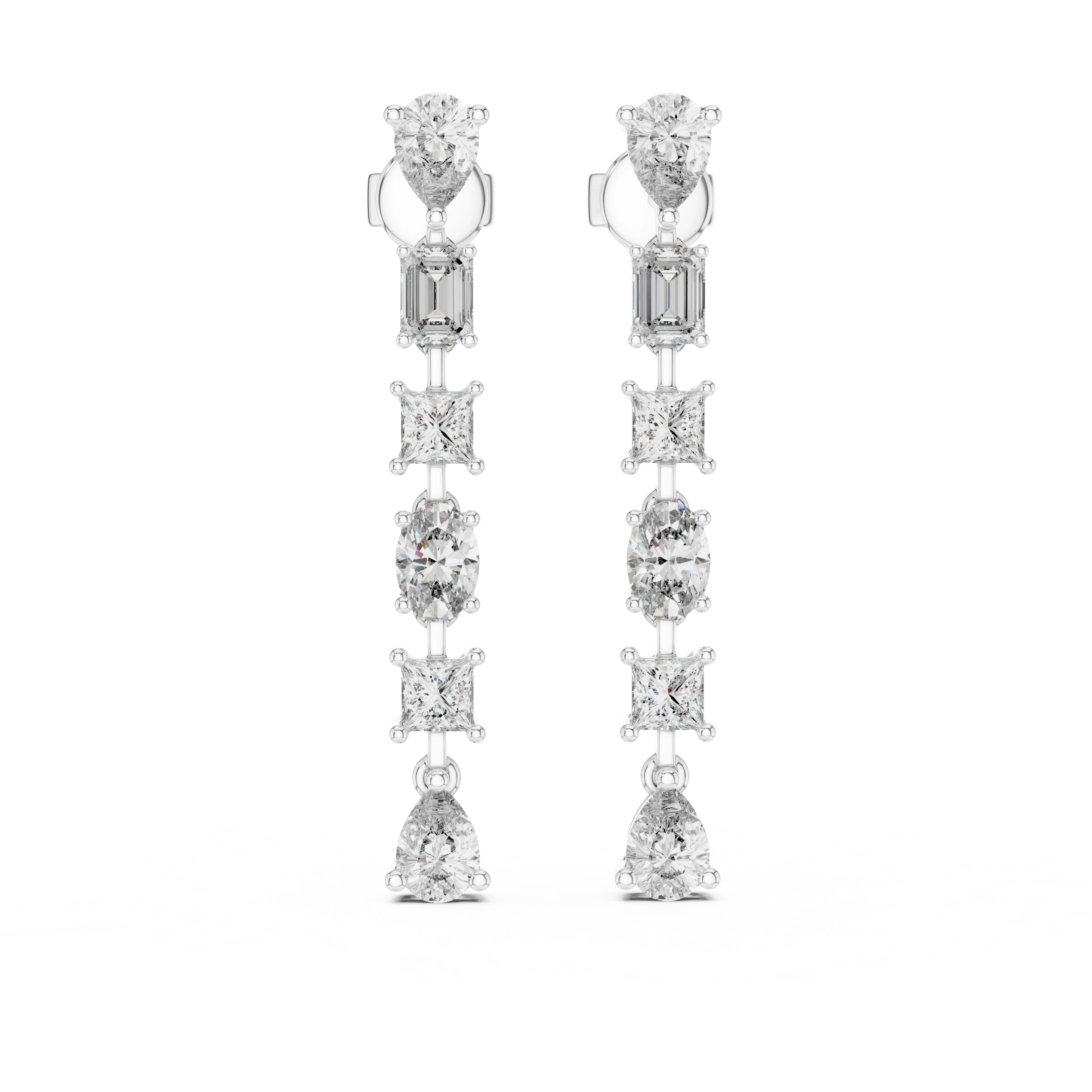 Gold 2 8Ct Tazeen Lab Grown Diamond Mixed Cut Drop Earrings