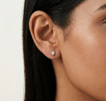 Pinnacle Studs Pear Lab Grown Diamond Tapered Wedge Profile Solitaire
